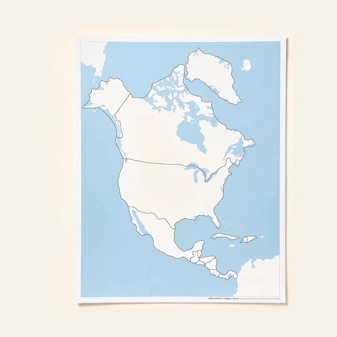 North America Control Map: Unlabeled: Montessori material | Faborino