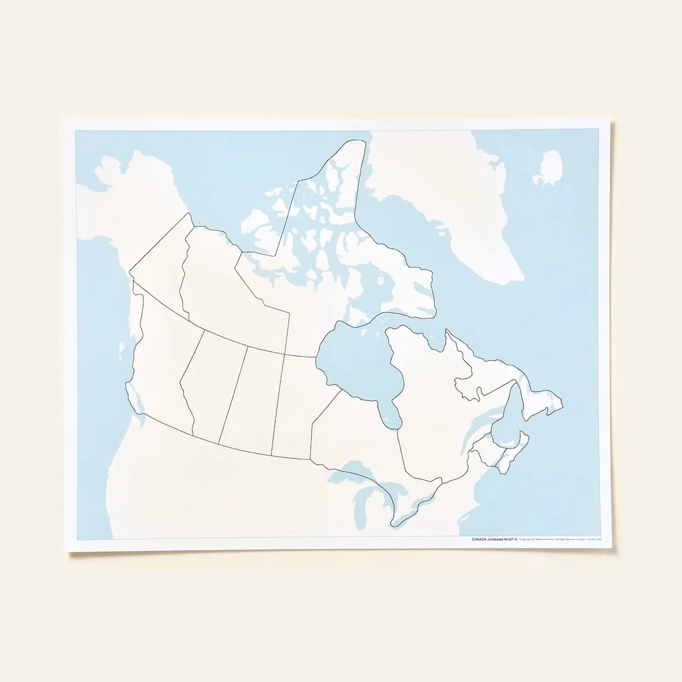 Canada Control Map: Unlabeled: Montessori material | Faborino