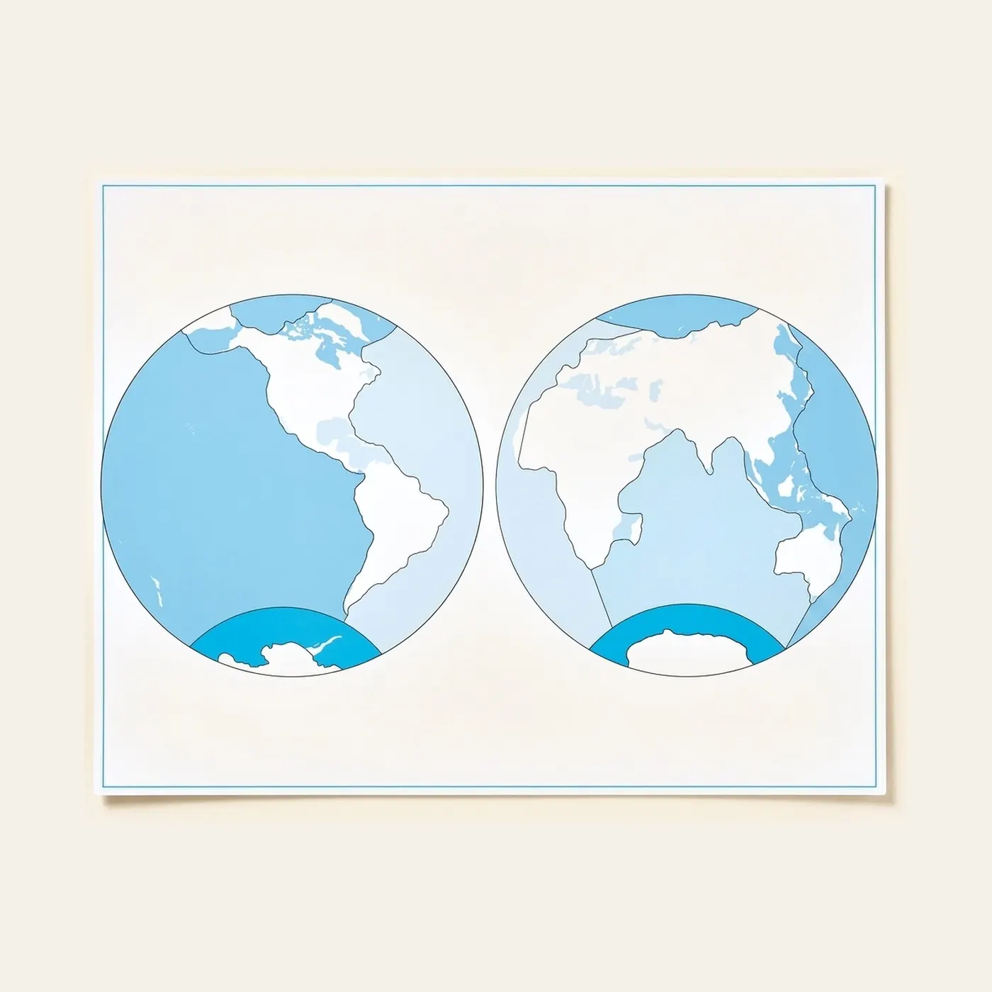 Oceans Control Map: Unlabeled: Montessori material | Faborino