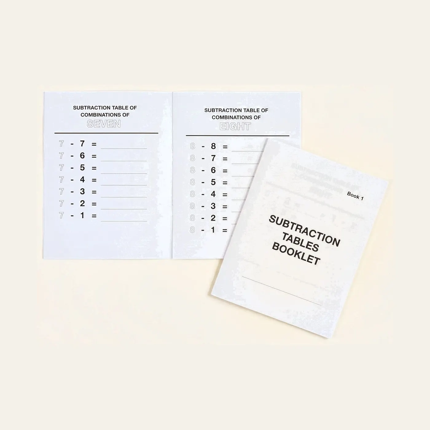 Subtraction Tables Booklet: 1: Montessori material | Faborino