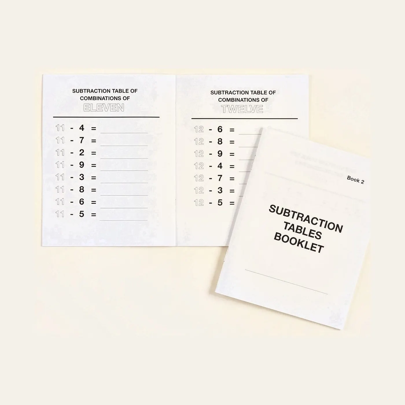Subtraction Tables Booklet: 2: Montessori material | Faborino