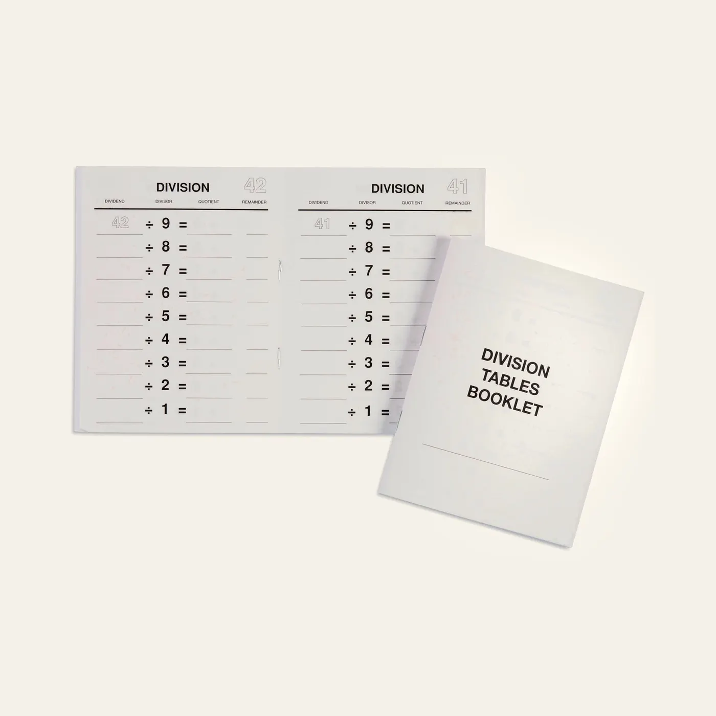 Division Tables Booklets: Montessori material | Faborino