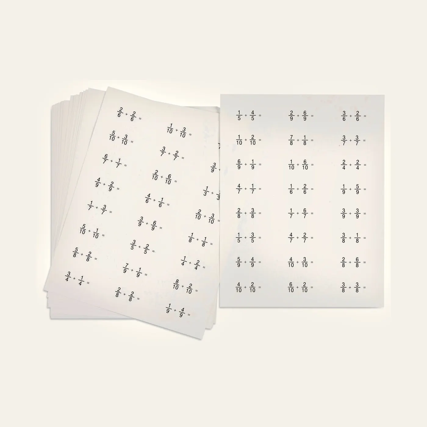 Fraction Problems: Series 1: Montessori material | Faborino