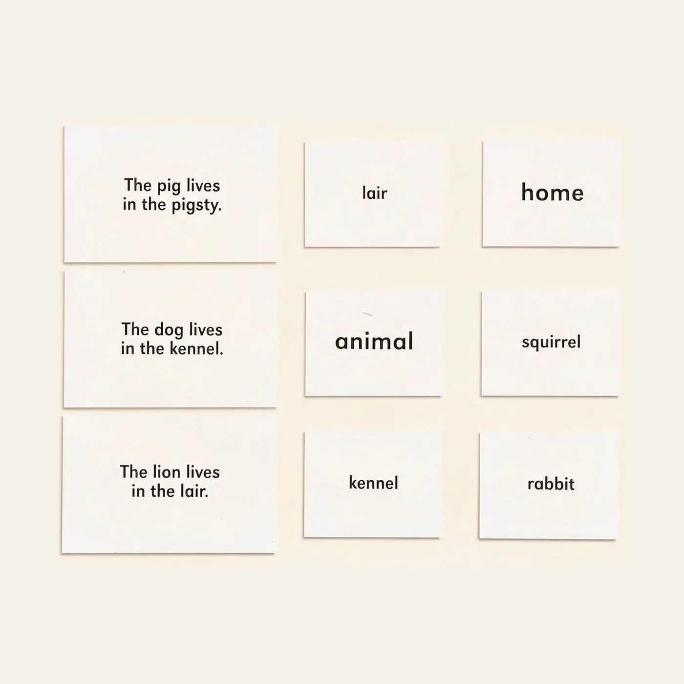 Animals And Their Homes: Montessori material | Faborino