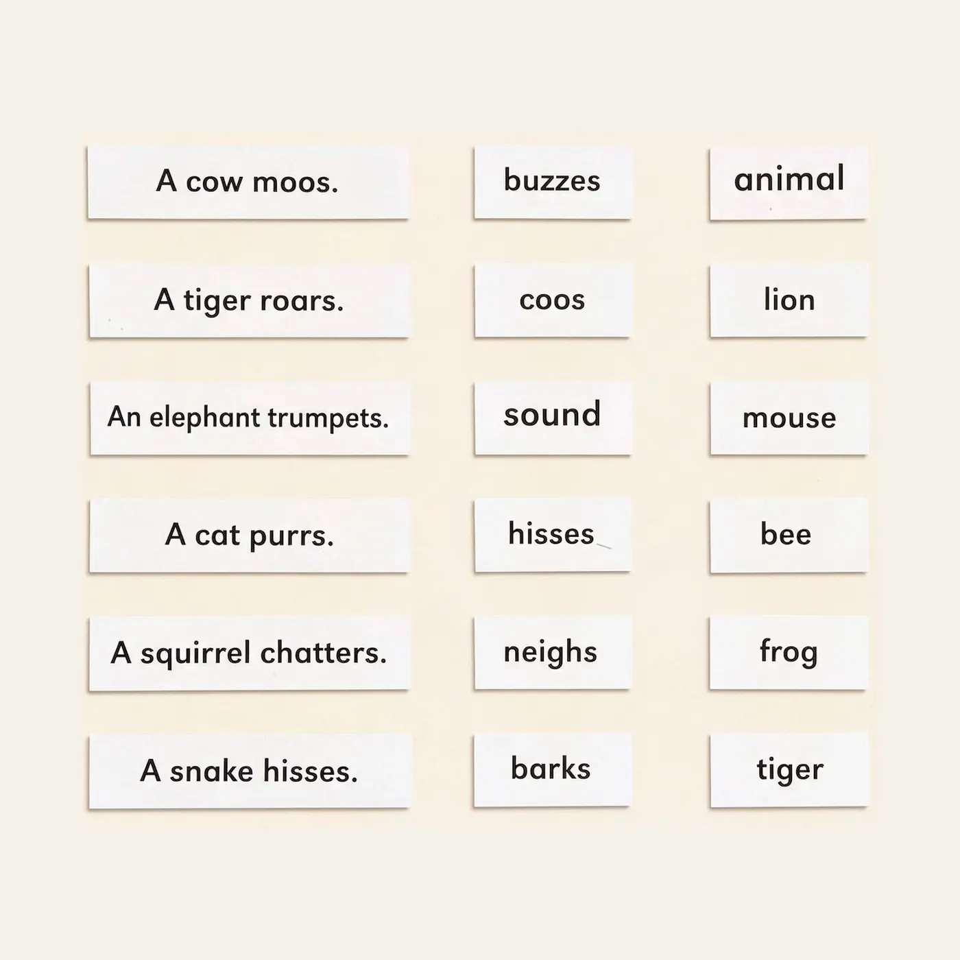Animals And Their Sounds: Montessori material | Faborino