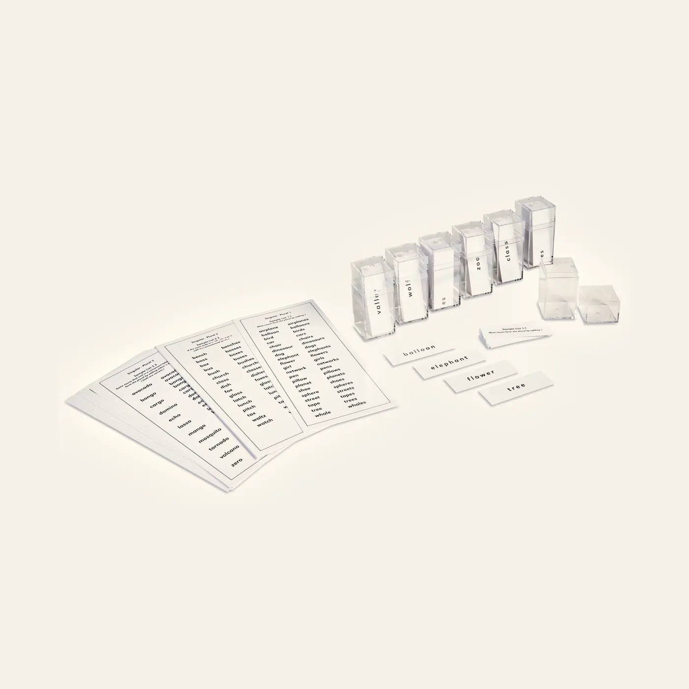 Singular And Plural Noun Exercises: Montessori material | Faborino