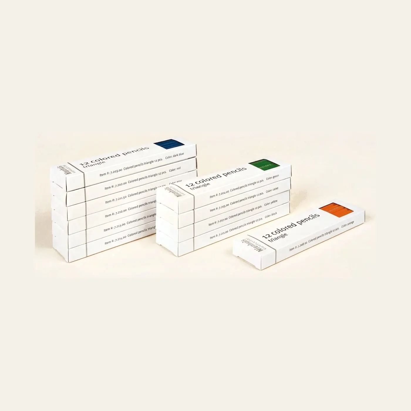 Coloured Pencils Set: 11 Colours for Metal Insets: Montessori material | Faborino