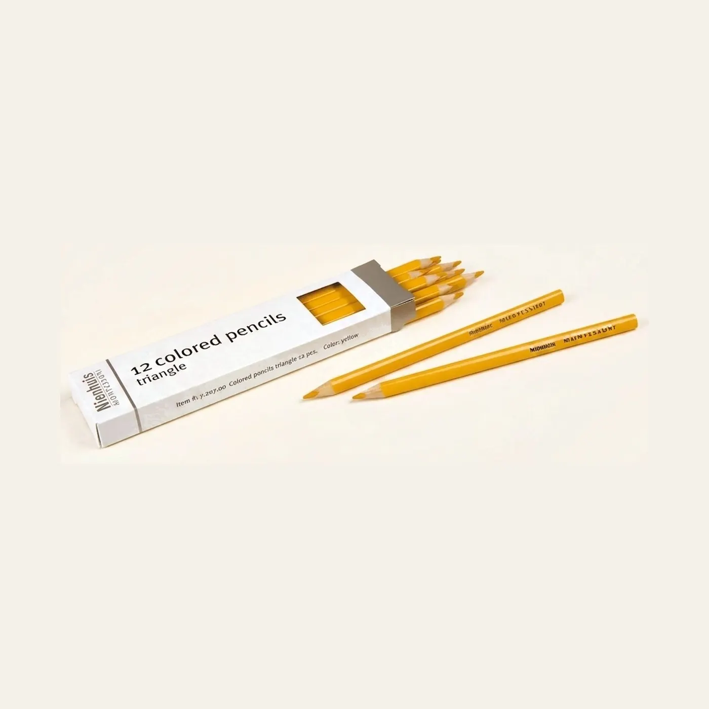 3-Sided Inset Pencils: Yellow: Montessori material | Faborino