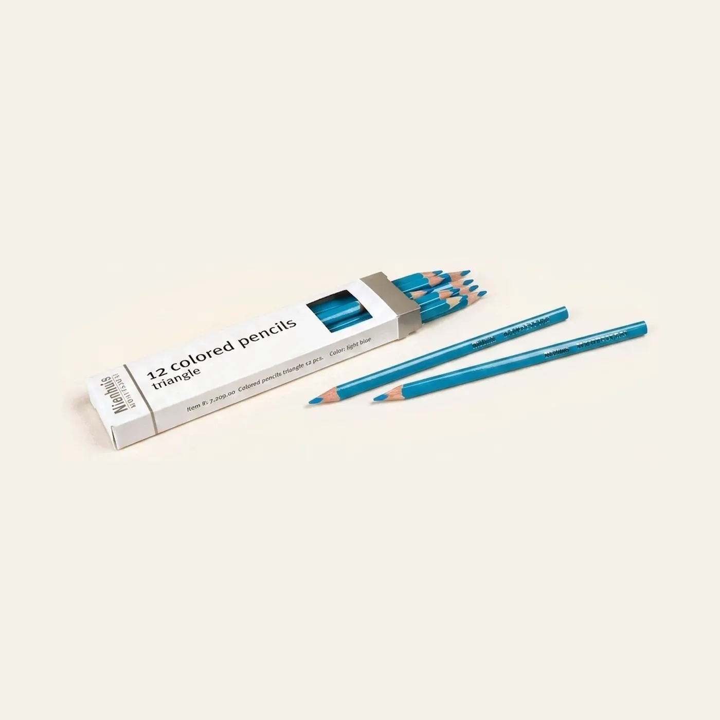 3-Sided Inset Pencils: Light Blue: Montessori material | Faborino