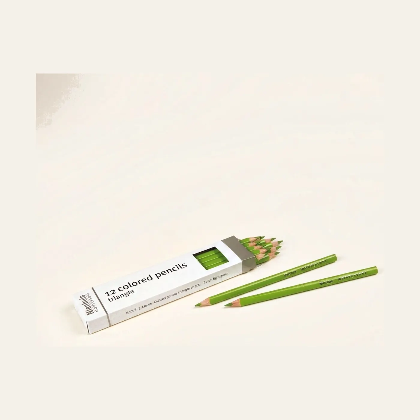 3-Sided Inset Pencils: Light Green: Montessori material | Faborino