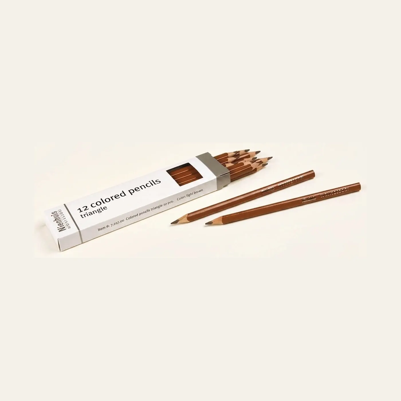 3-Sided Inset Pencils: Light Brown: Montessori material | Faborino