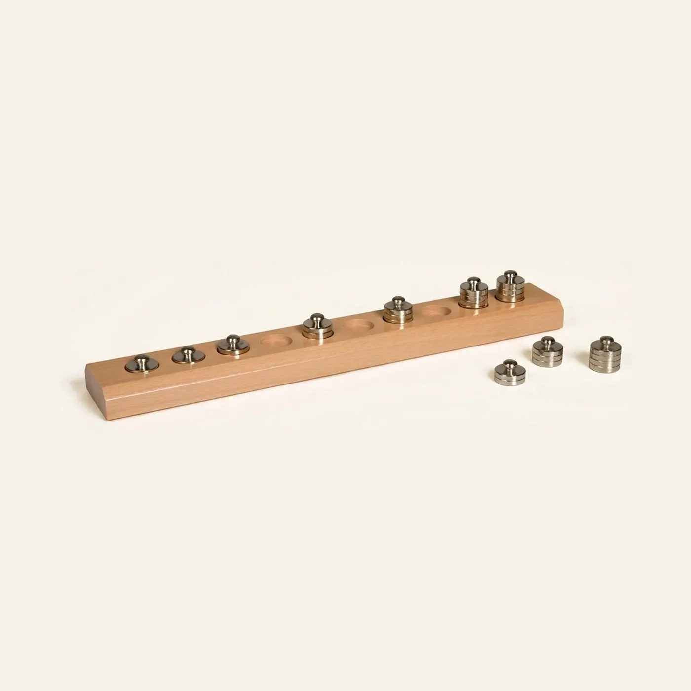 10 Weights In Wooden Storage Block: Montessori material | Faborino