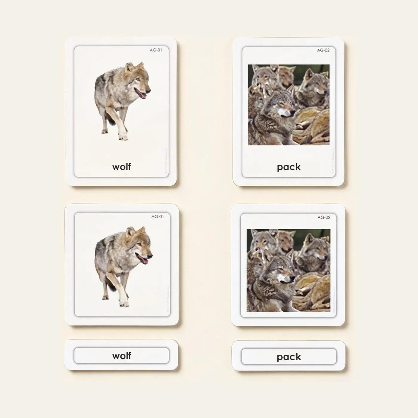 Animal Groups 3 Part Cards: Montessori material | Faborino