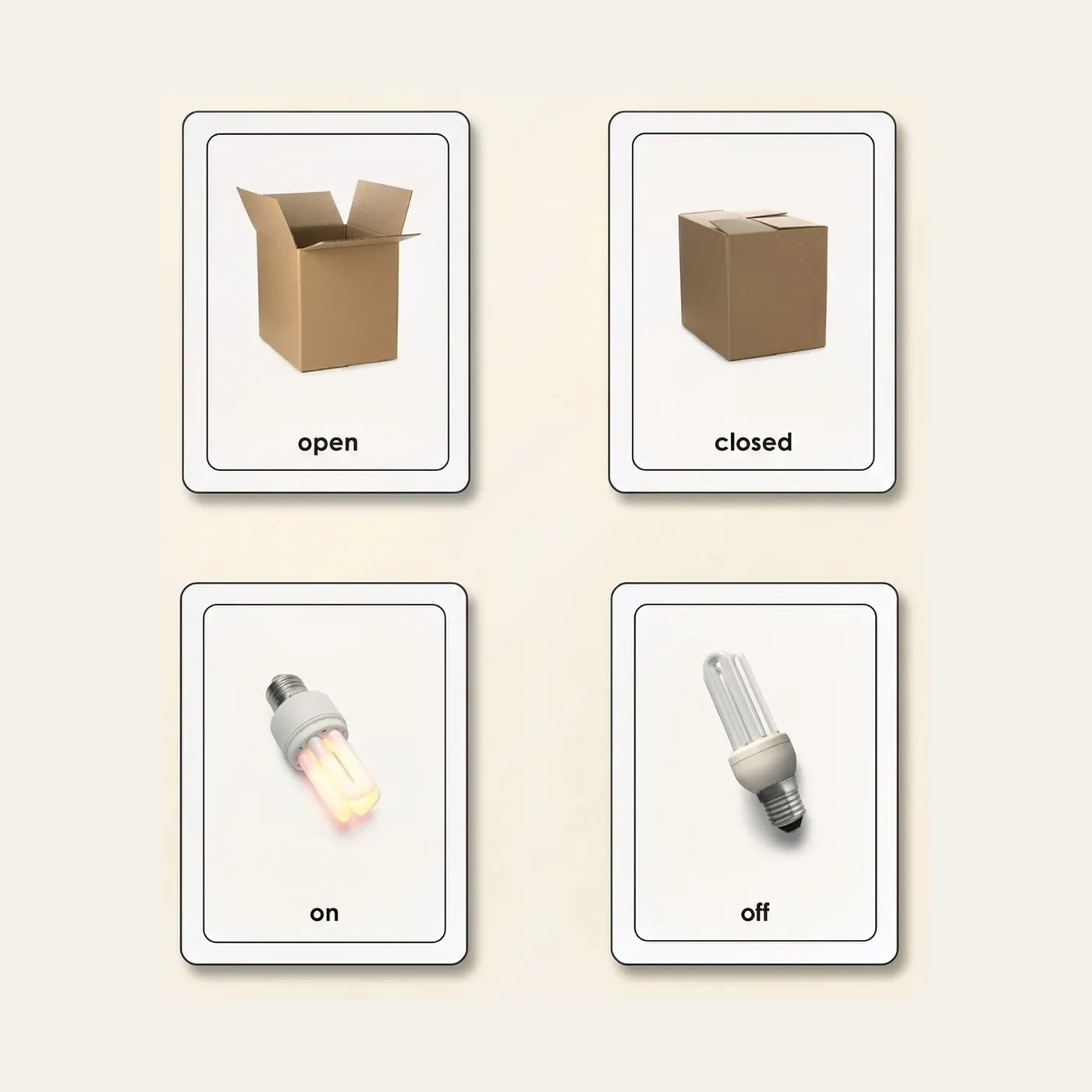 Opposites Matching Cards: Montessori material | Faborino