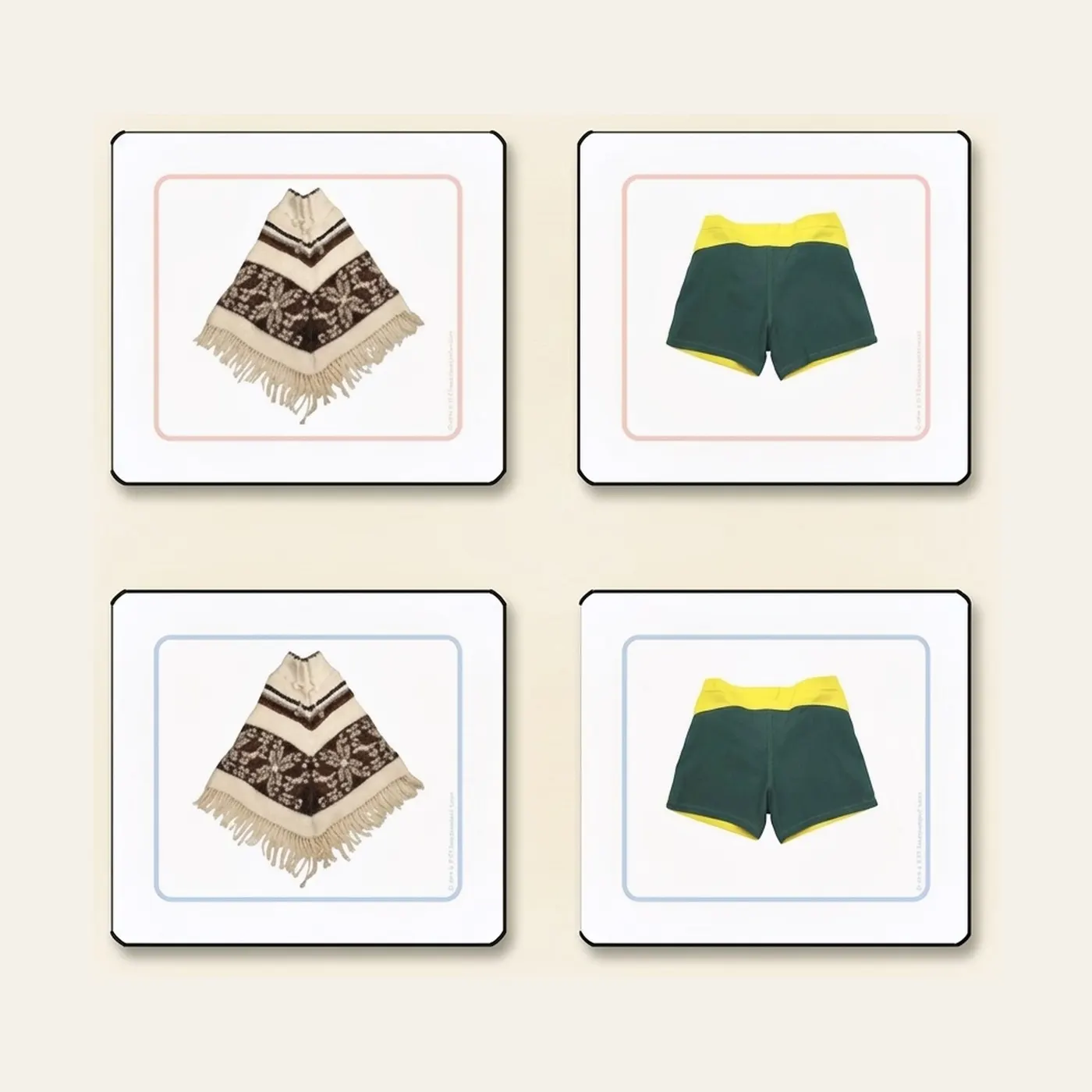 Clothes Matching Cards: Montessori material | Faborino