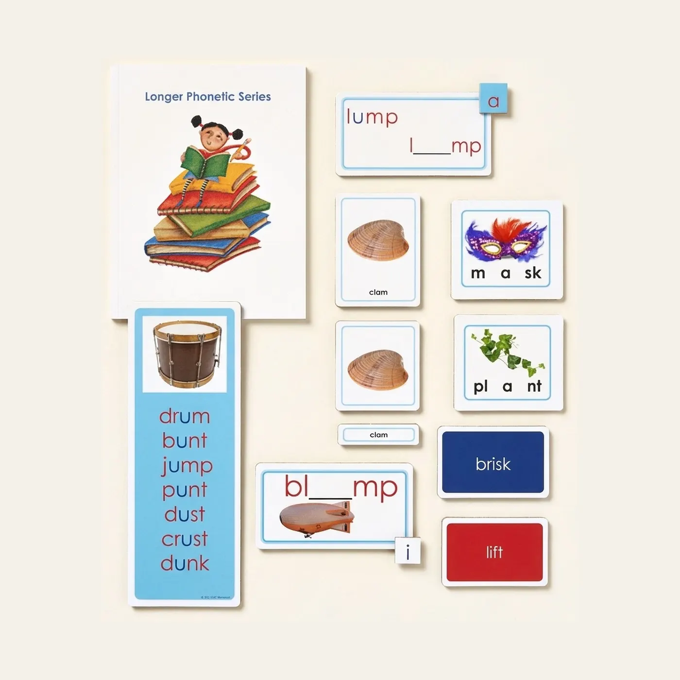 Blue Phonetic Series: Longer Words & Complex Combinations: Montessori material | Faborino