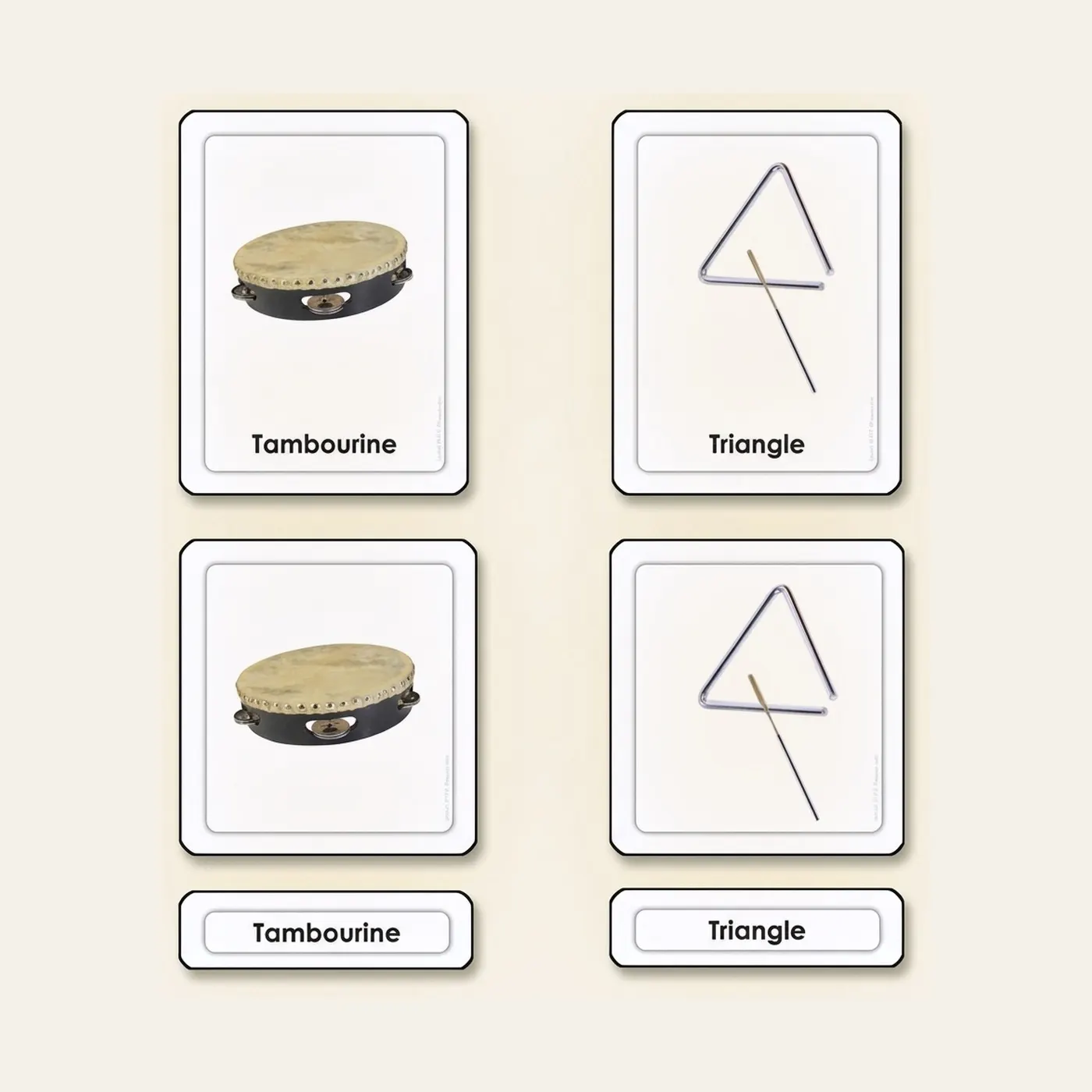 Musical Instruments 3 Part Cards: Montessori material | Faborino