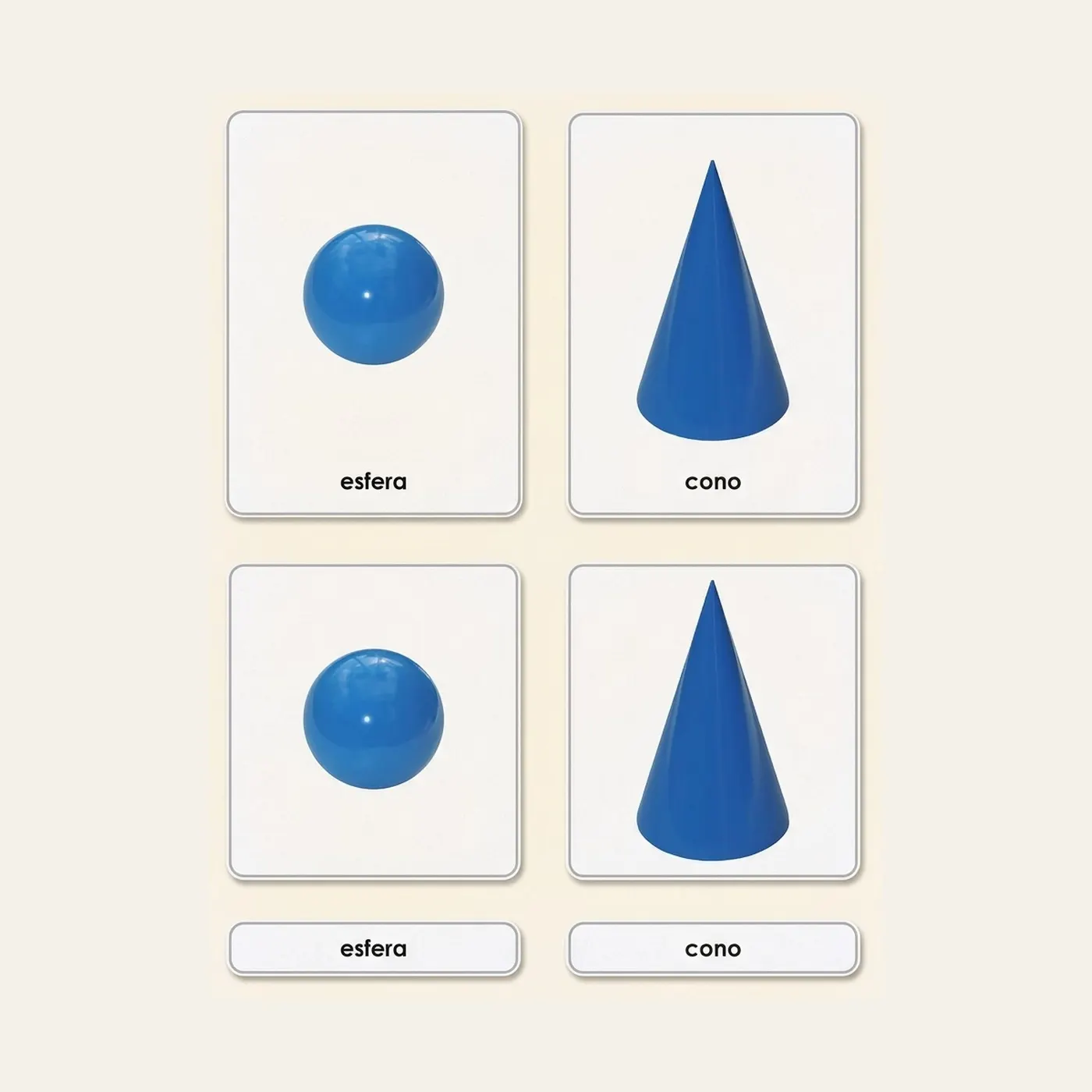 Geometric Solids: Nomenclature Cards (Spanish Edition): Montessori material | Faborino