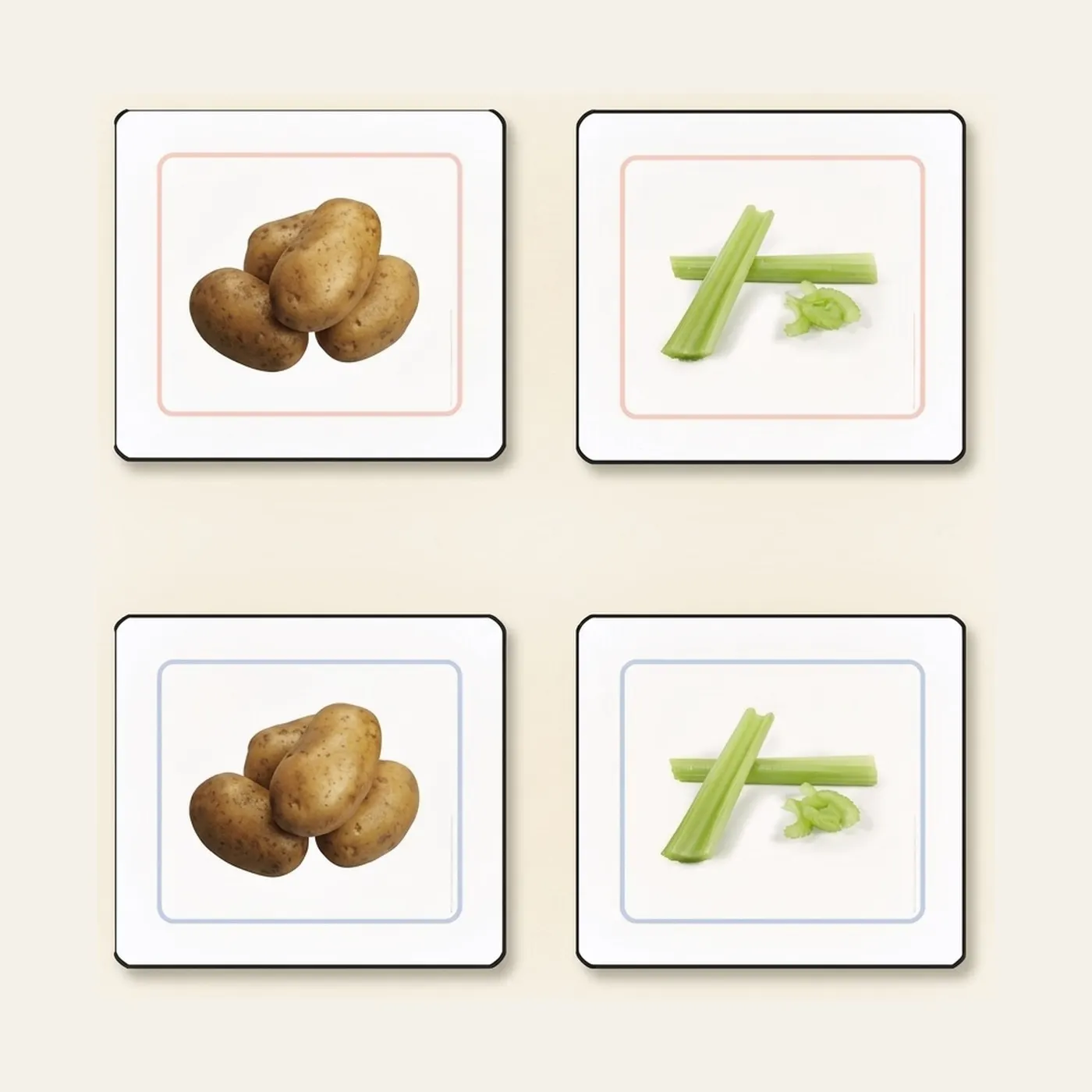Vegetables Matching Work Cards (Spanish Edition): Montessori material | Faborino