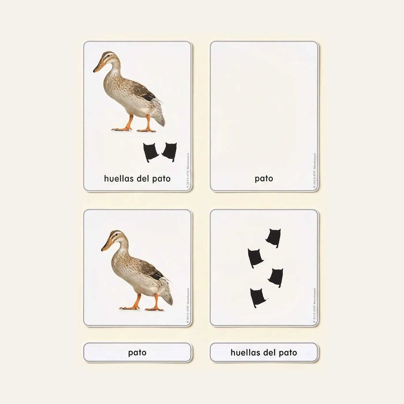 Farm Animal Footprints (Spanish Edition): Montessori material | Faborino