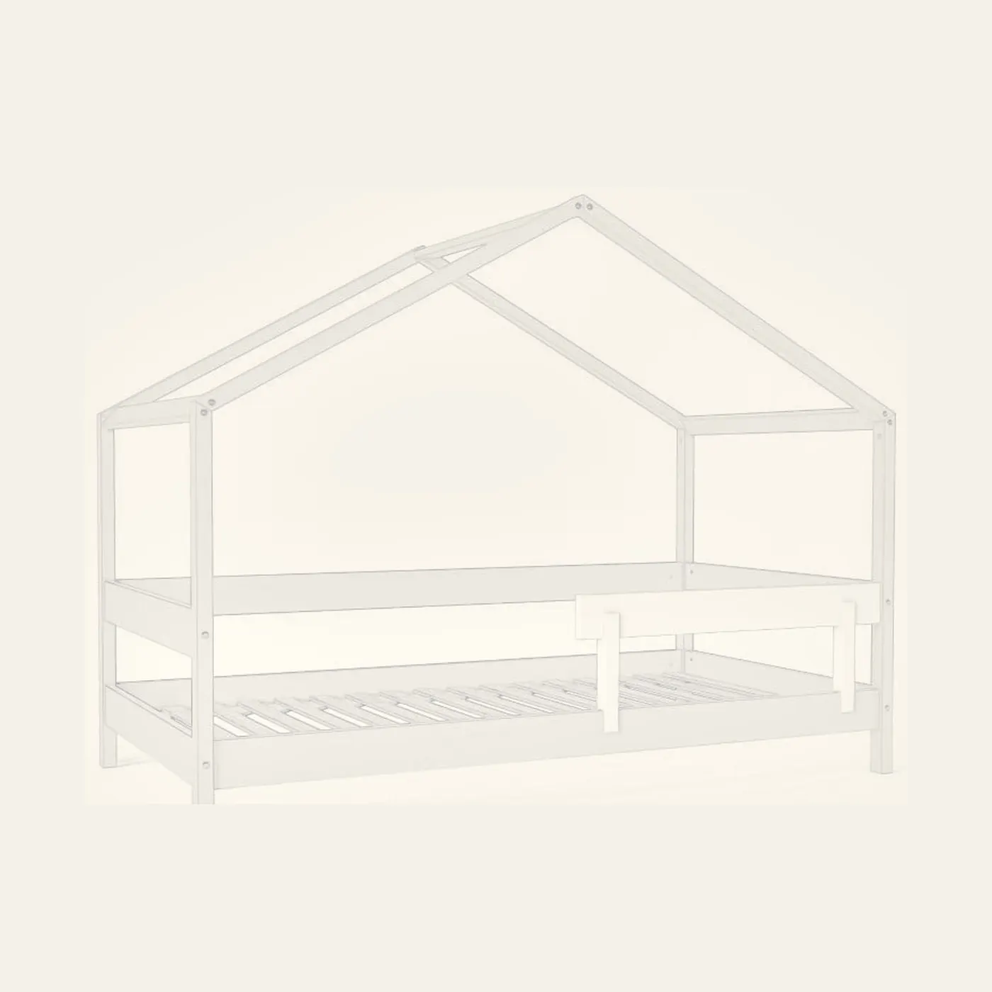 Accessory YappyHytte house bed additional barrier, WHITE: Montessori material | Faborino