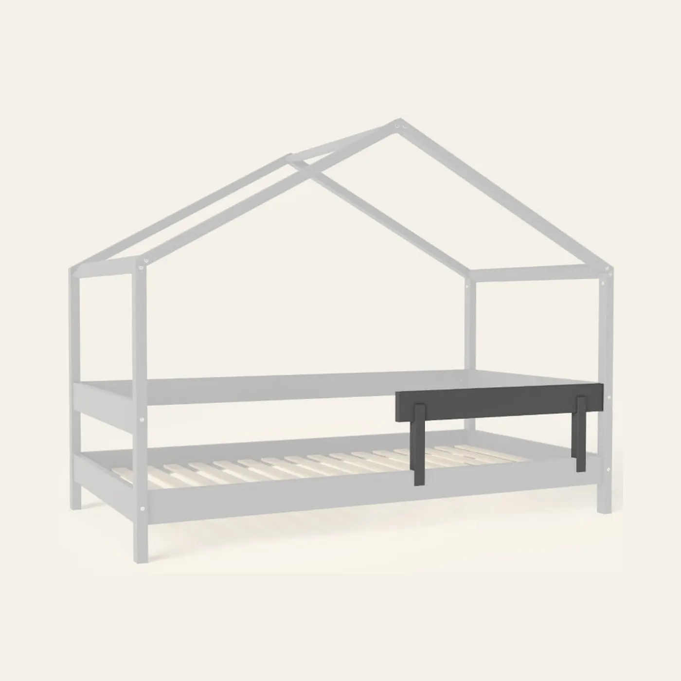 Accessory YappyHytte house bed additional barrier, ANTHRACITE: Montessori material | Faborino