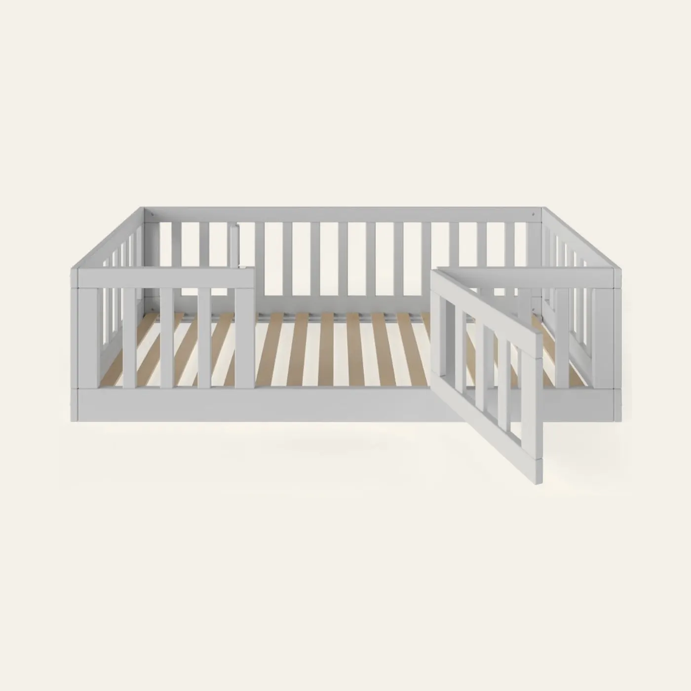 YappyCasa floor bed with a door 160-80cm, GREY: Montessori material | Faborino