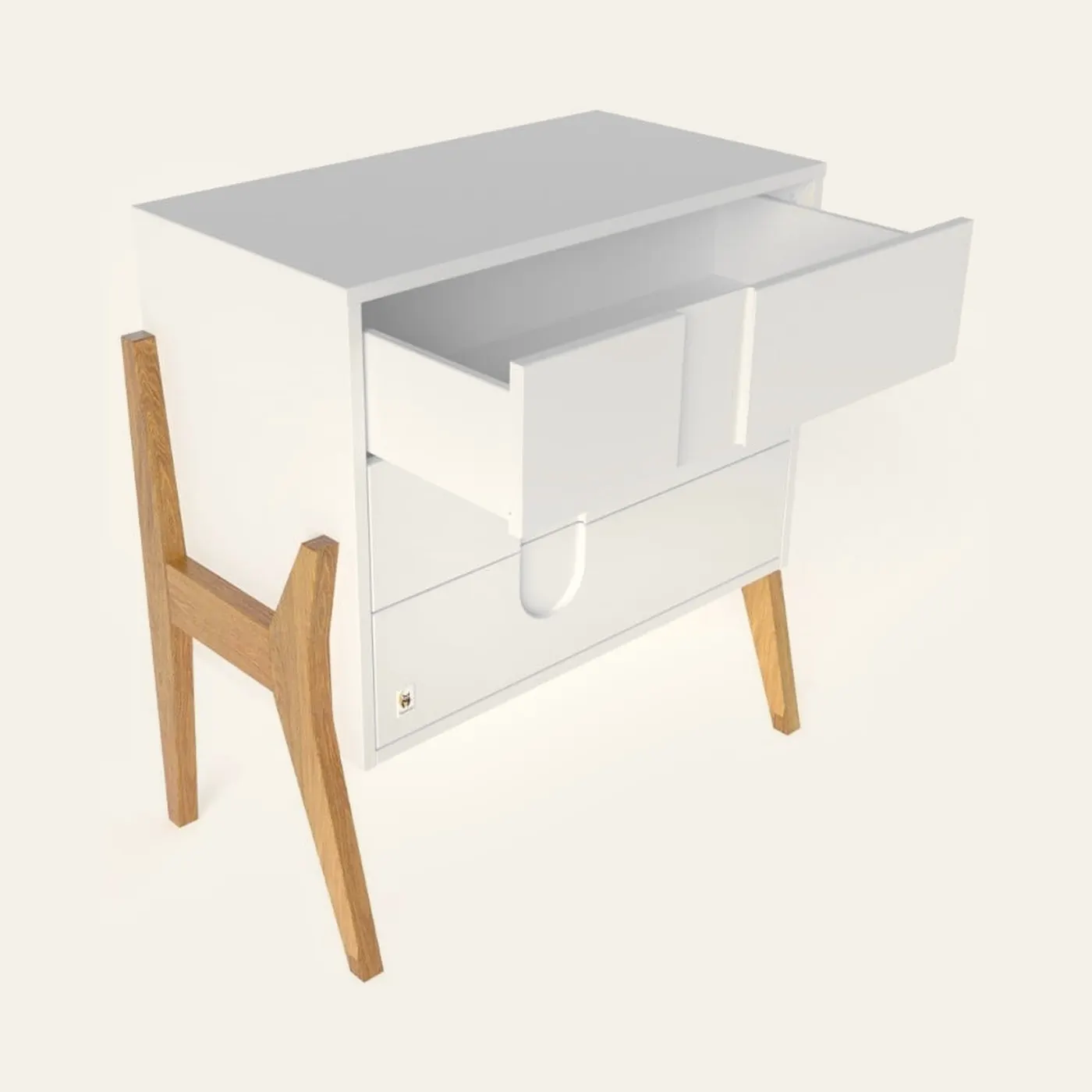New YappyIcon dresser w/o changing top, WHITE/OAK: Montessori material | Faborino