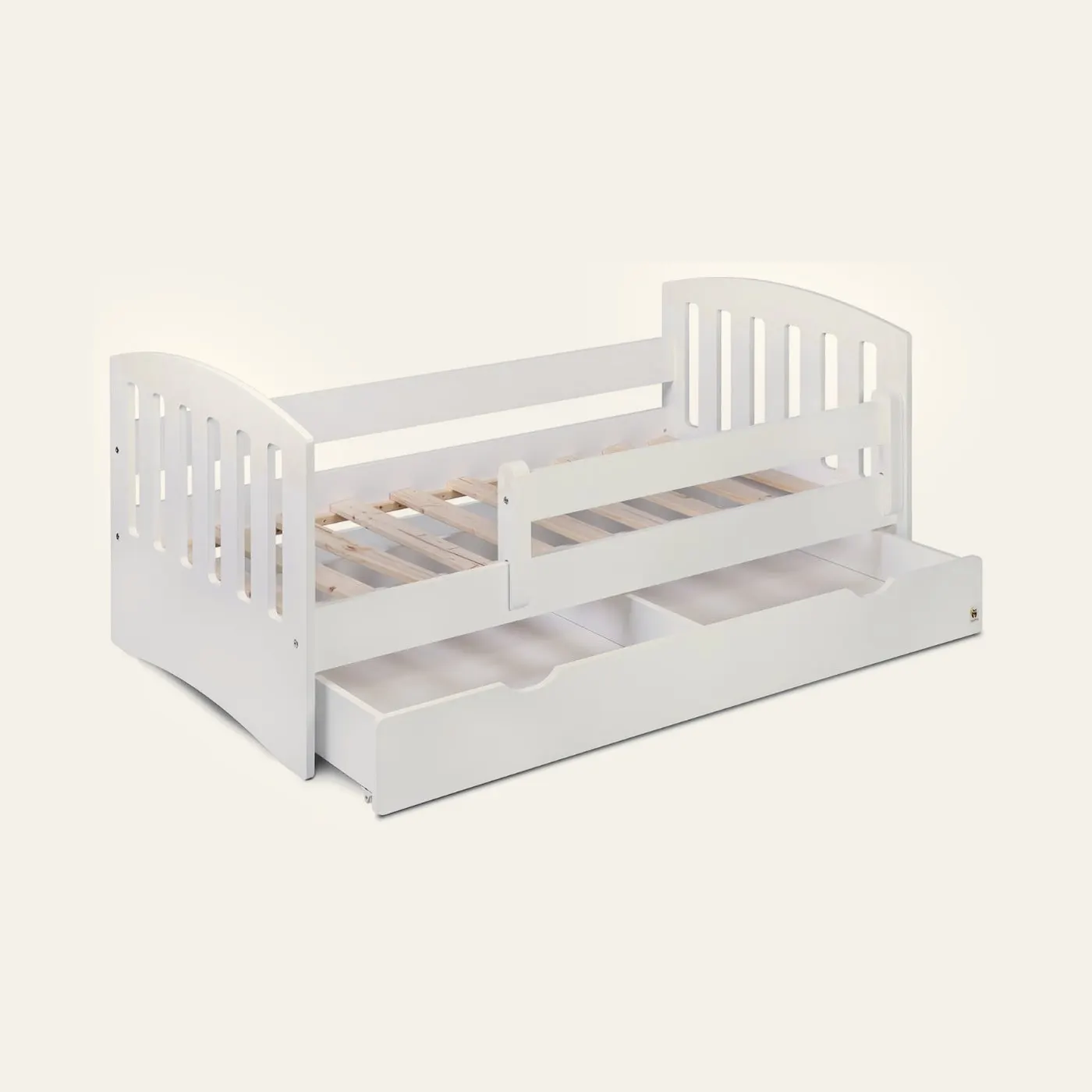 YappyLux bed 160x80cm with drawer, WHITE: Montessori material | Faborino