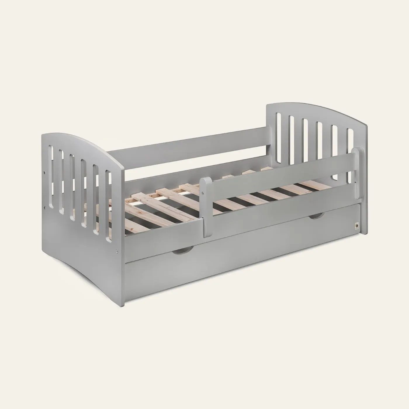 YappyLux bed 160x80cm with drawer, LIGHT GREY: Montessori material | Faborino