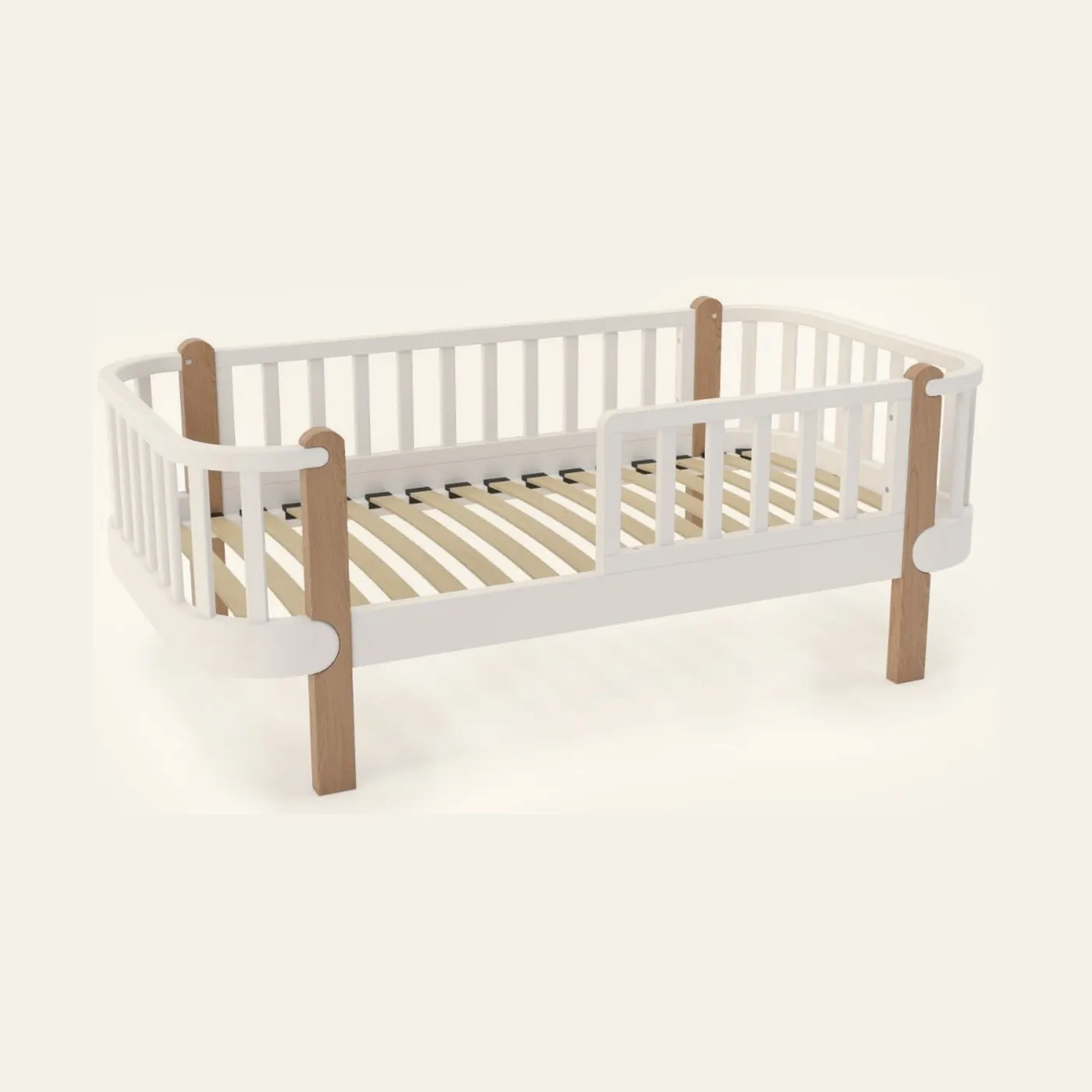 YappyÉtude toddler bed 160x80cm, WHITE: Montessori material | Faborino