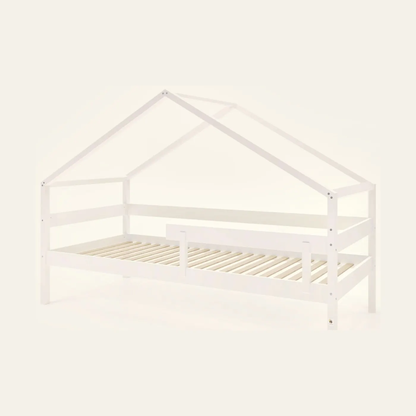 YappyHytte house bed 200-90cm, WHITE: Montessori material | Faborino