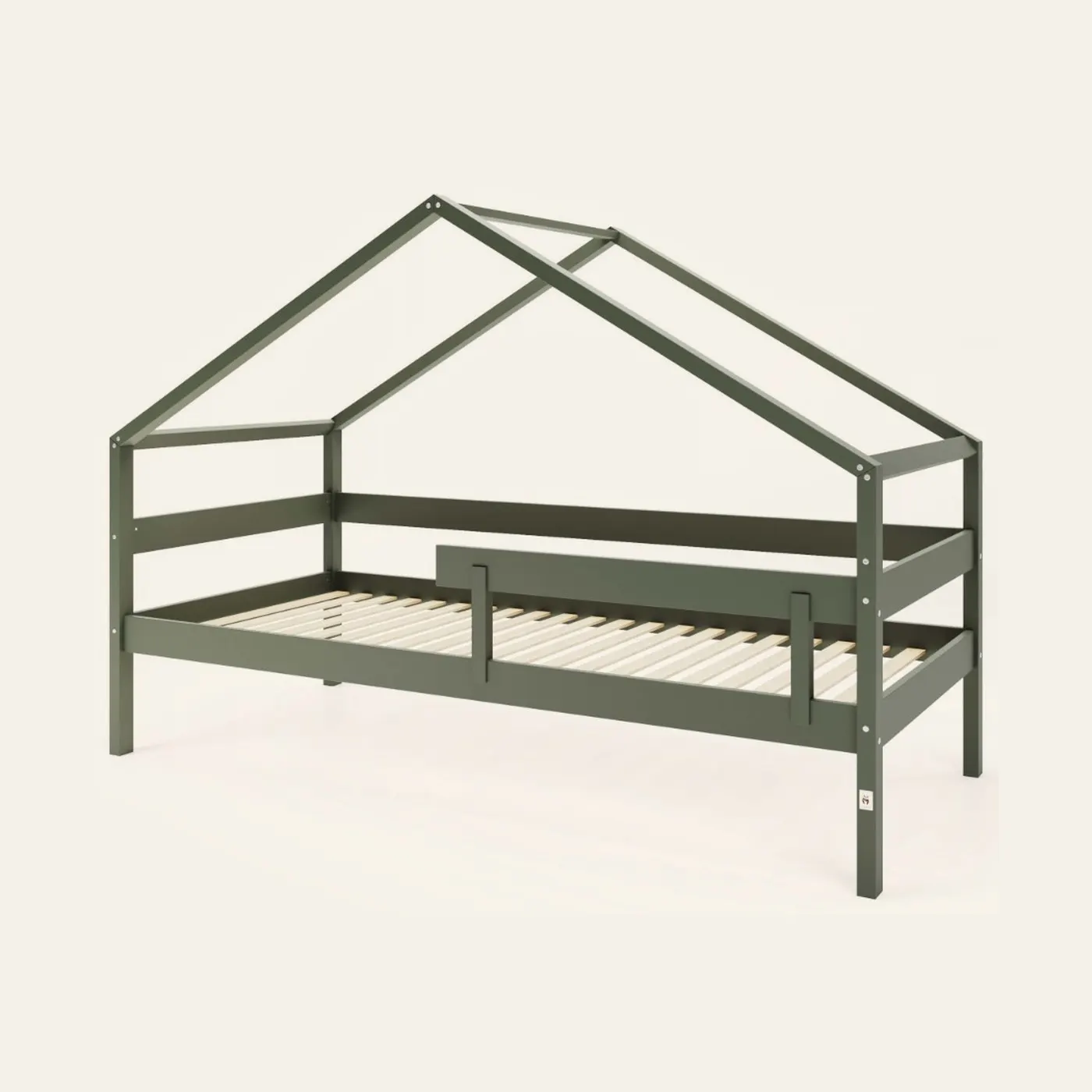 YappyHytte house bed 200-90cm, GREEN: Montessori material | Faborino