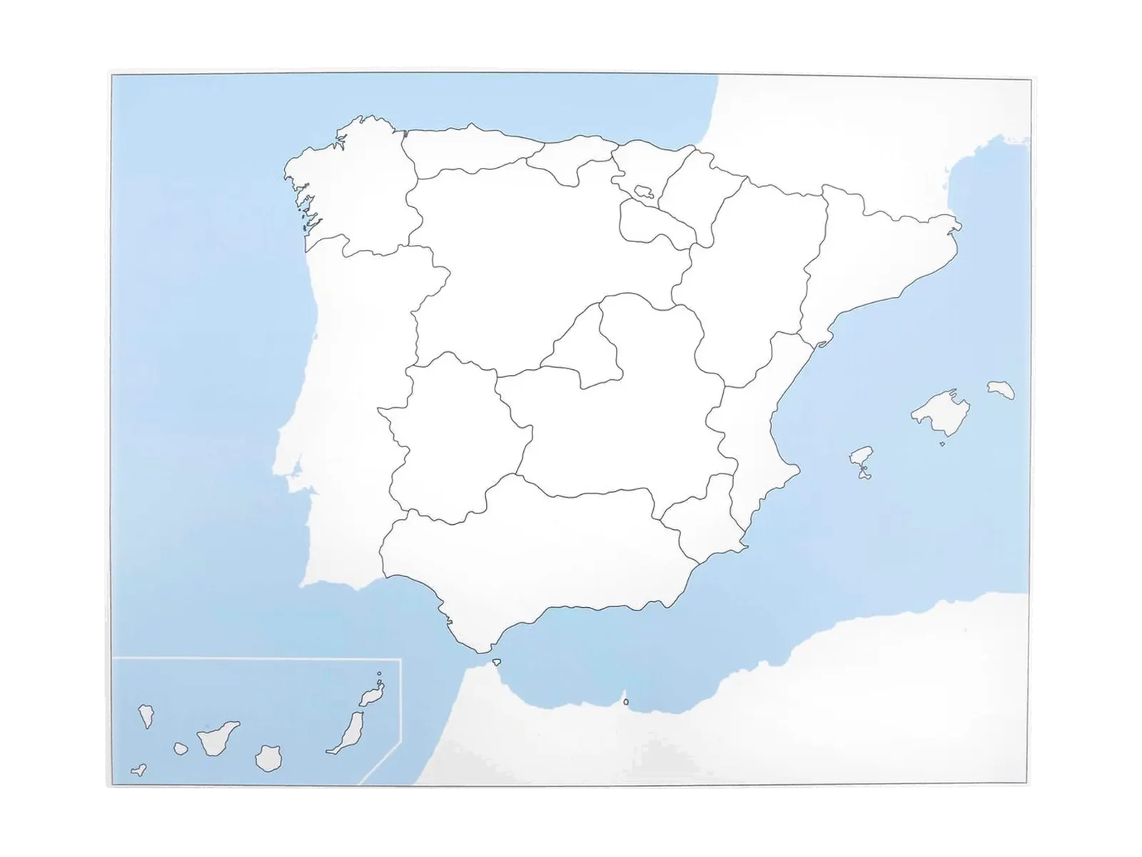 Kontrolná mapa Španielska: bez popisov: fotka výrobcu