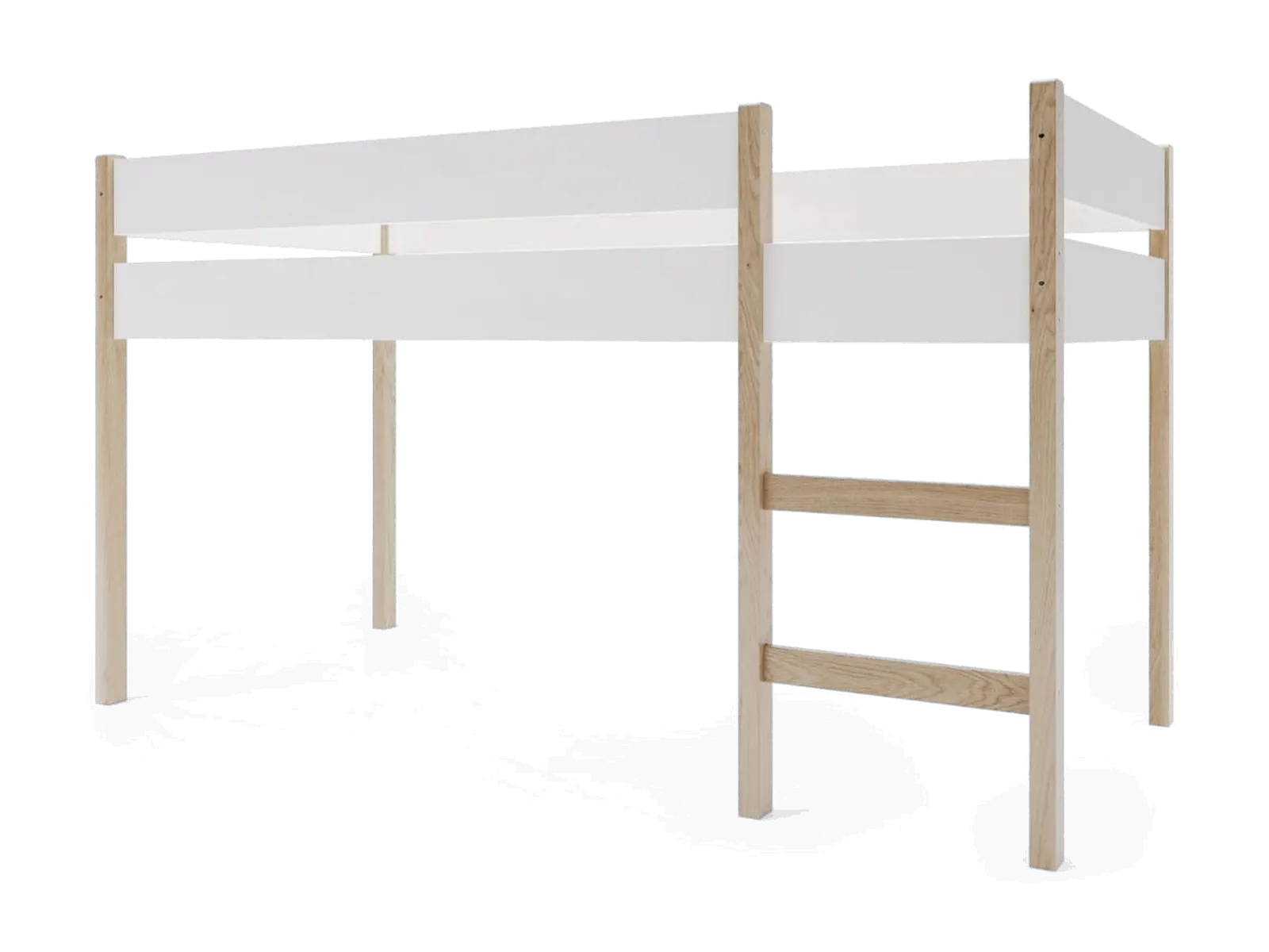 Halbhohes Bett YappyGrott 90x200cm, Weiß: Foto des Herstellers