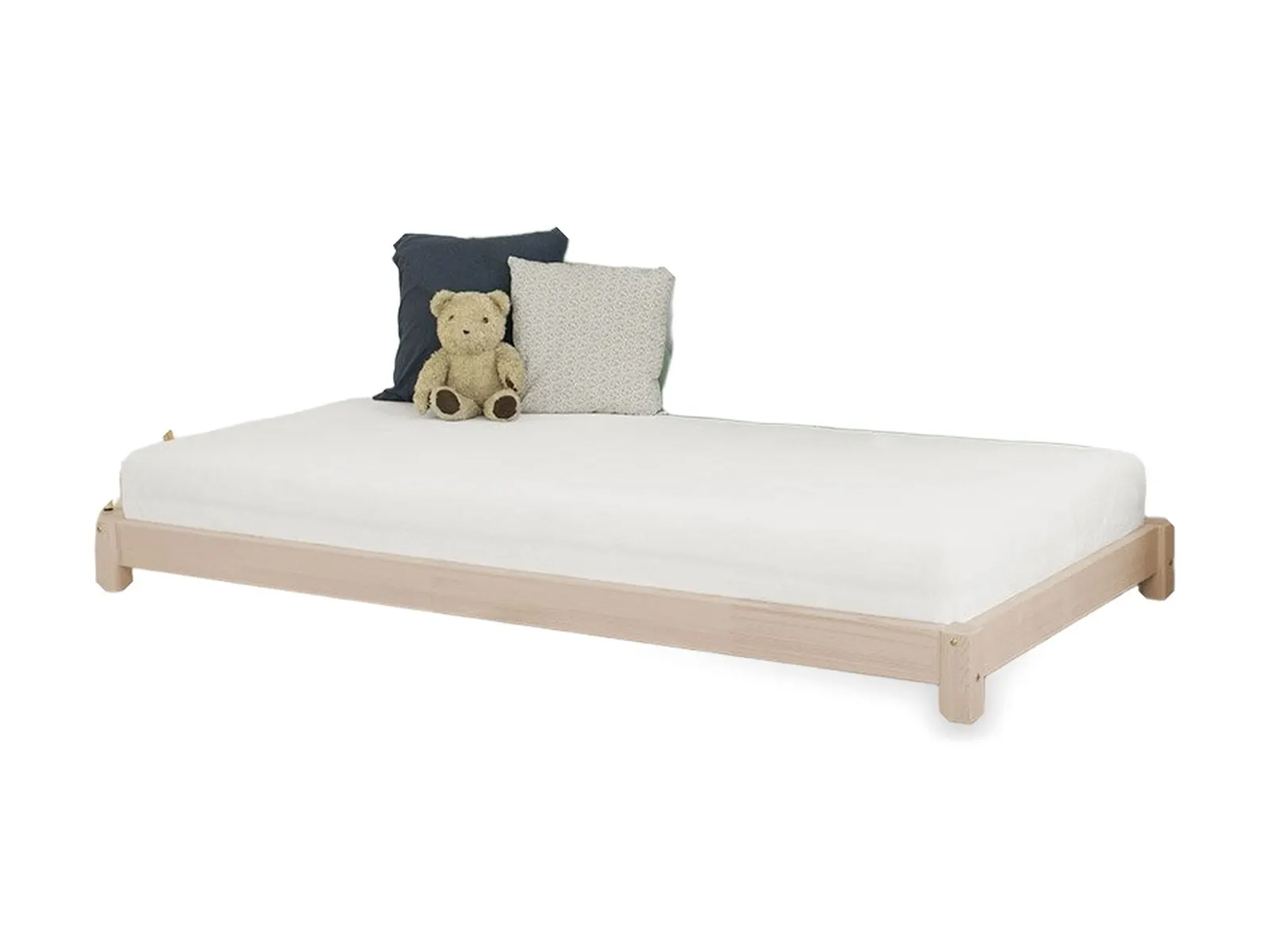 Kinderbett LUCKY mit offenem Einstieg, unbehandelt, 90x200 cm: Foto des Herstellers