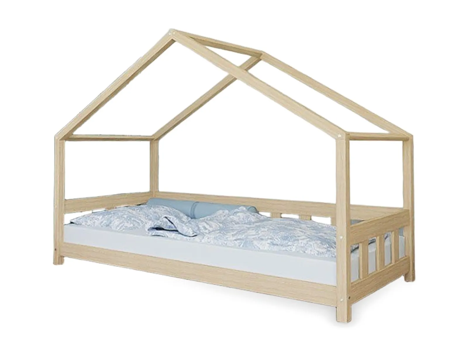 House bed PLOTTY with front panel and open entrance, transparent oil, 90x200 cm: maker's photo