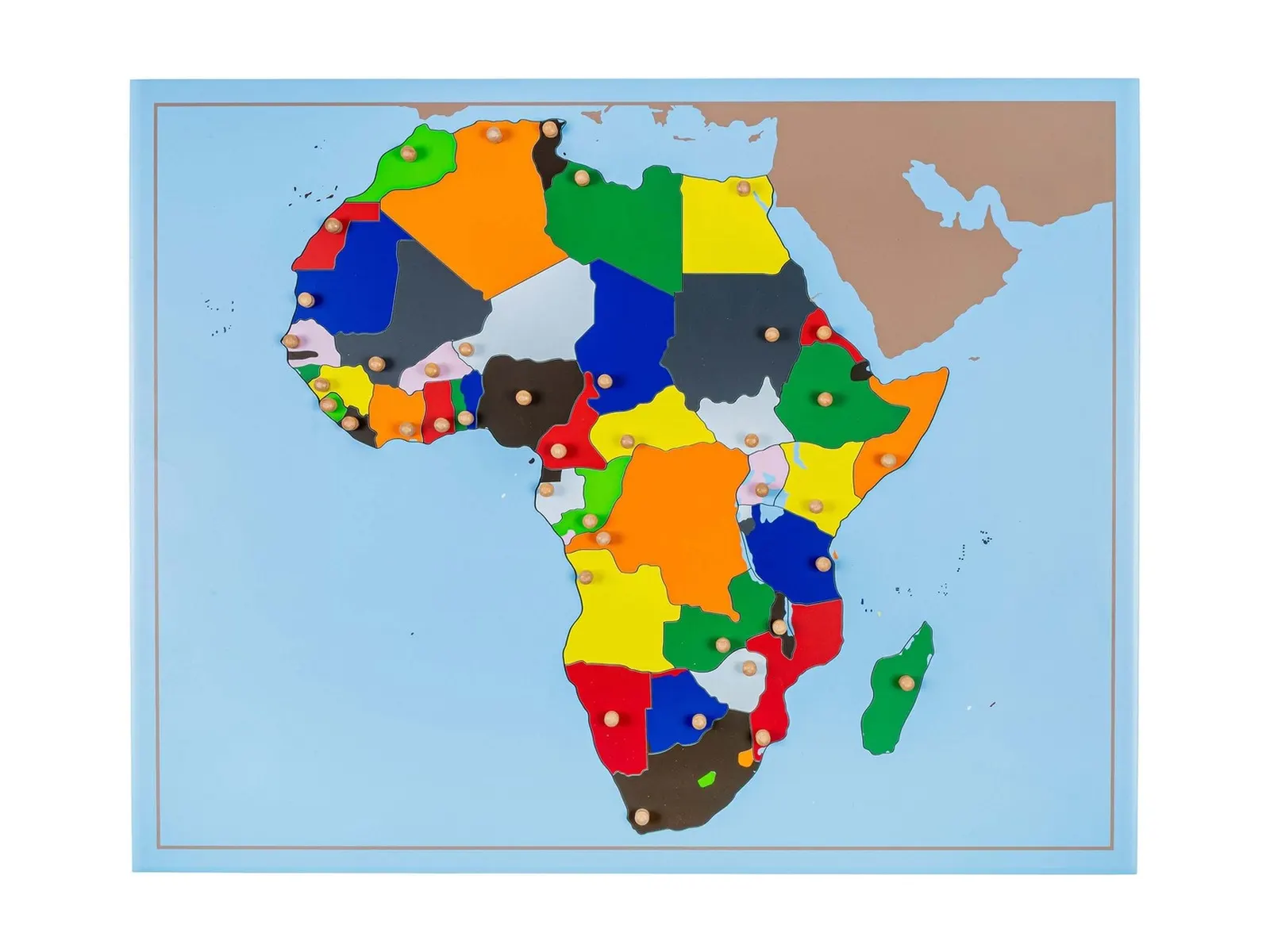 Puzzle mapa Afriky: jednotlivé země s úchyty: fotka výrobce