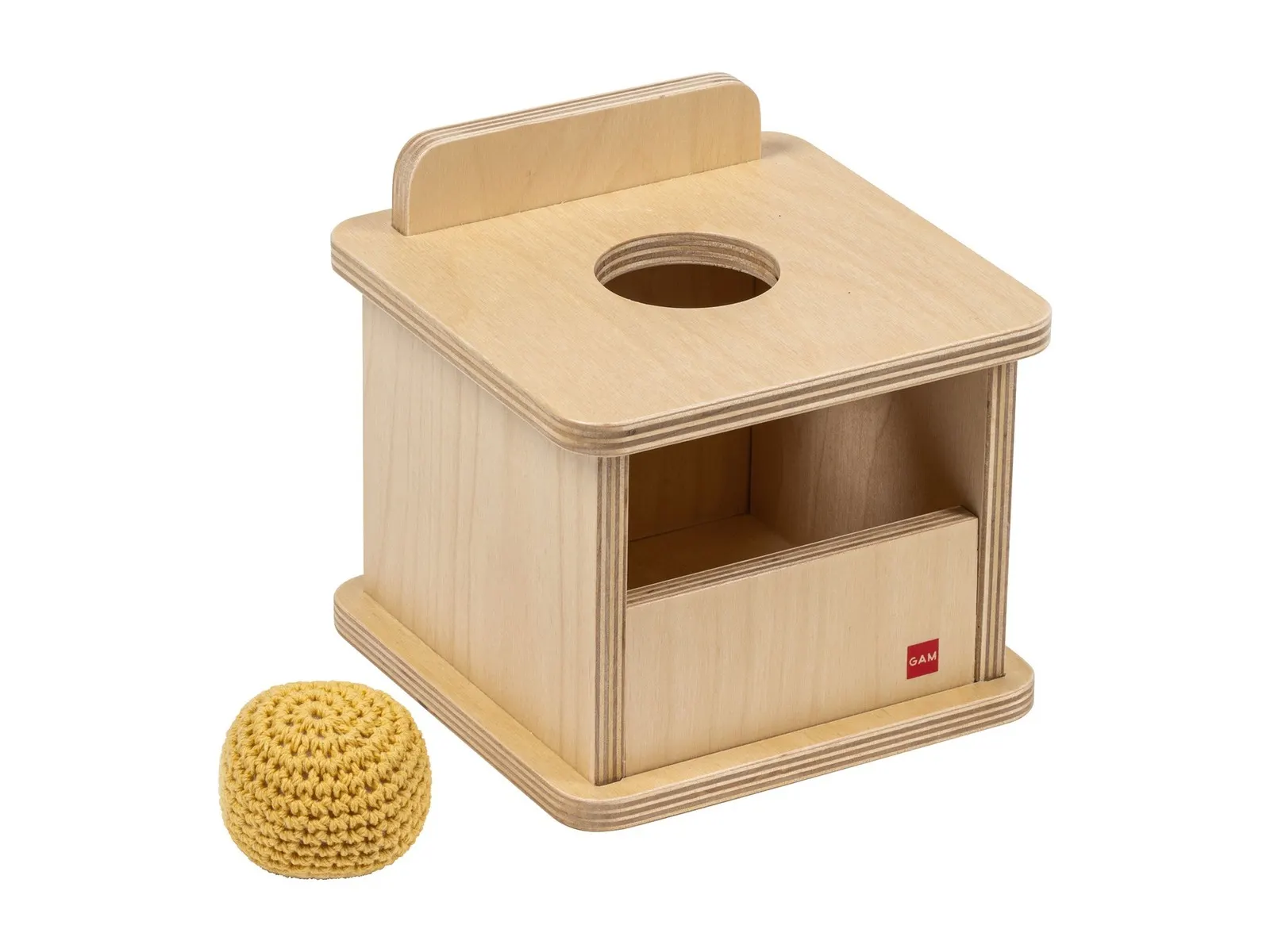 Imbucare-Box mit Strickball: Objektpermanenz: Foto des Herstellers