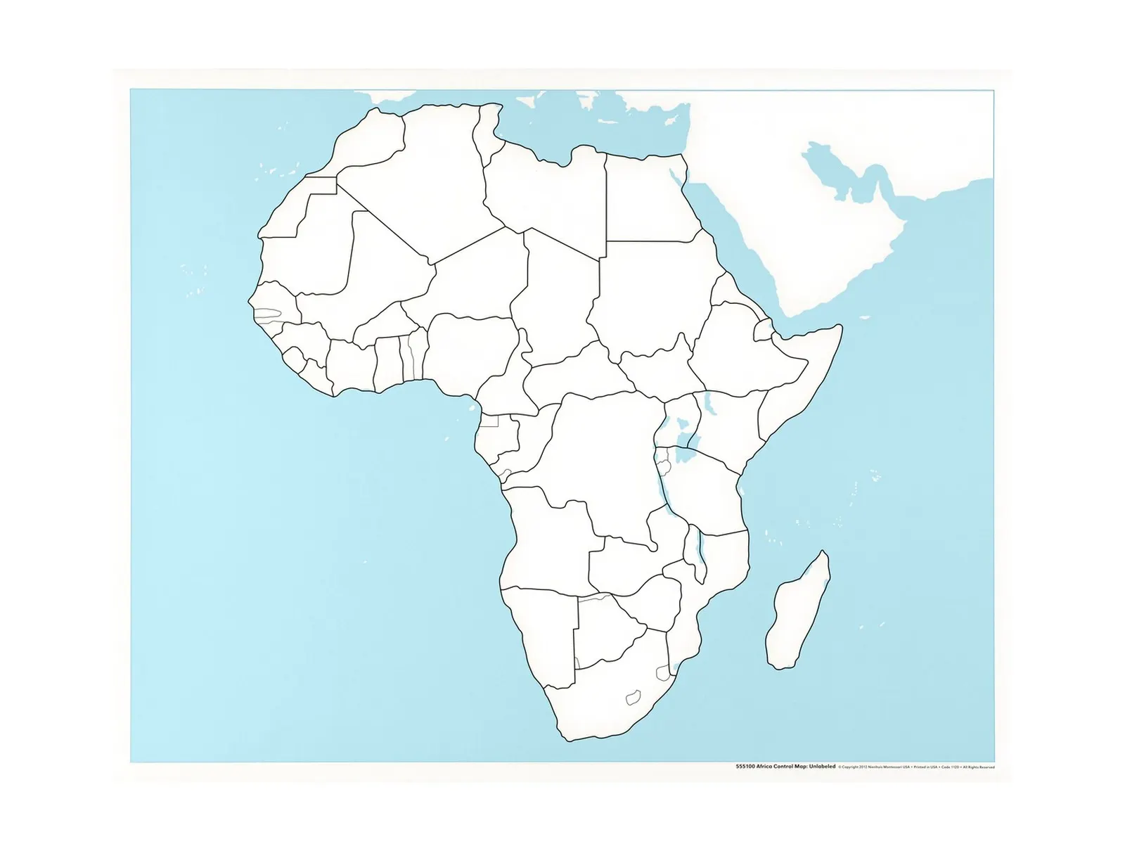 Kontrolní mapa Afriky: bez popisků: fotka výrobce