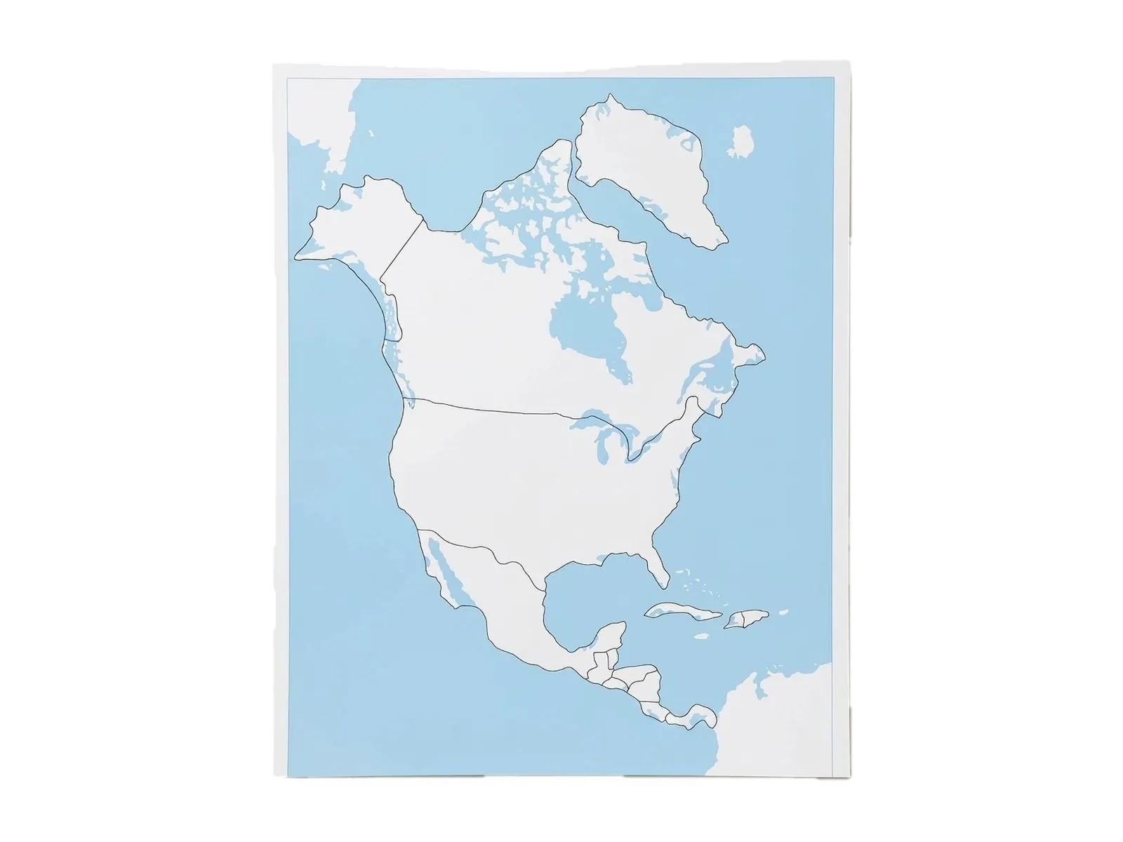 Kontrolná mapa Severnej Ameriky: bez popisov: fotka výrobcu