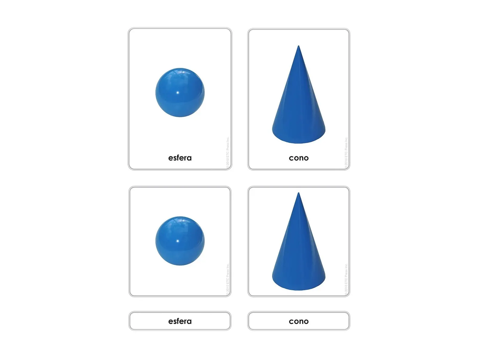 Geometrické telesá: názvoslovné karty (španielske vydanie): fotka výrobcu