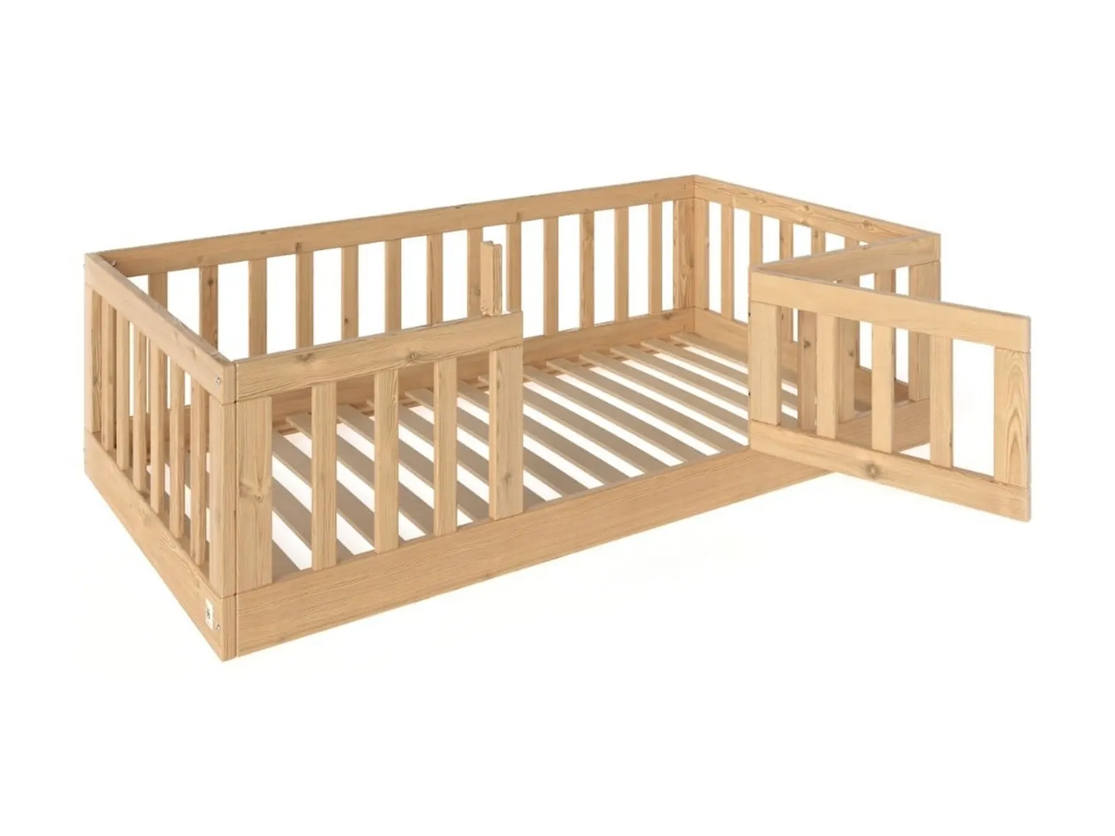 Nízka posteľ s dvierkami YappyCasa 160-80cm, prírodná: fotka výrobcu