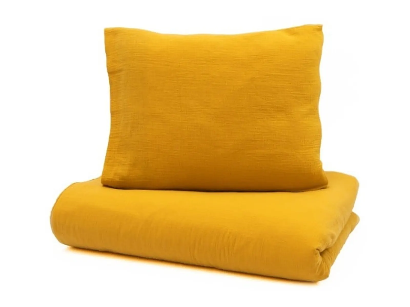 YappyMuslin Mustard bedding set: maker's photo