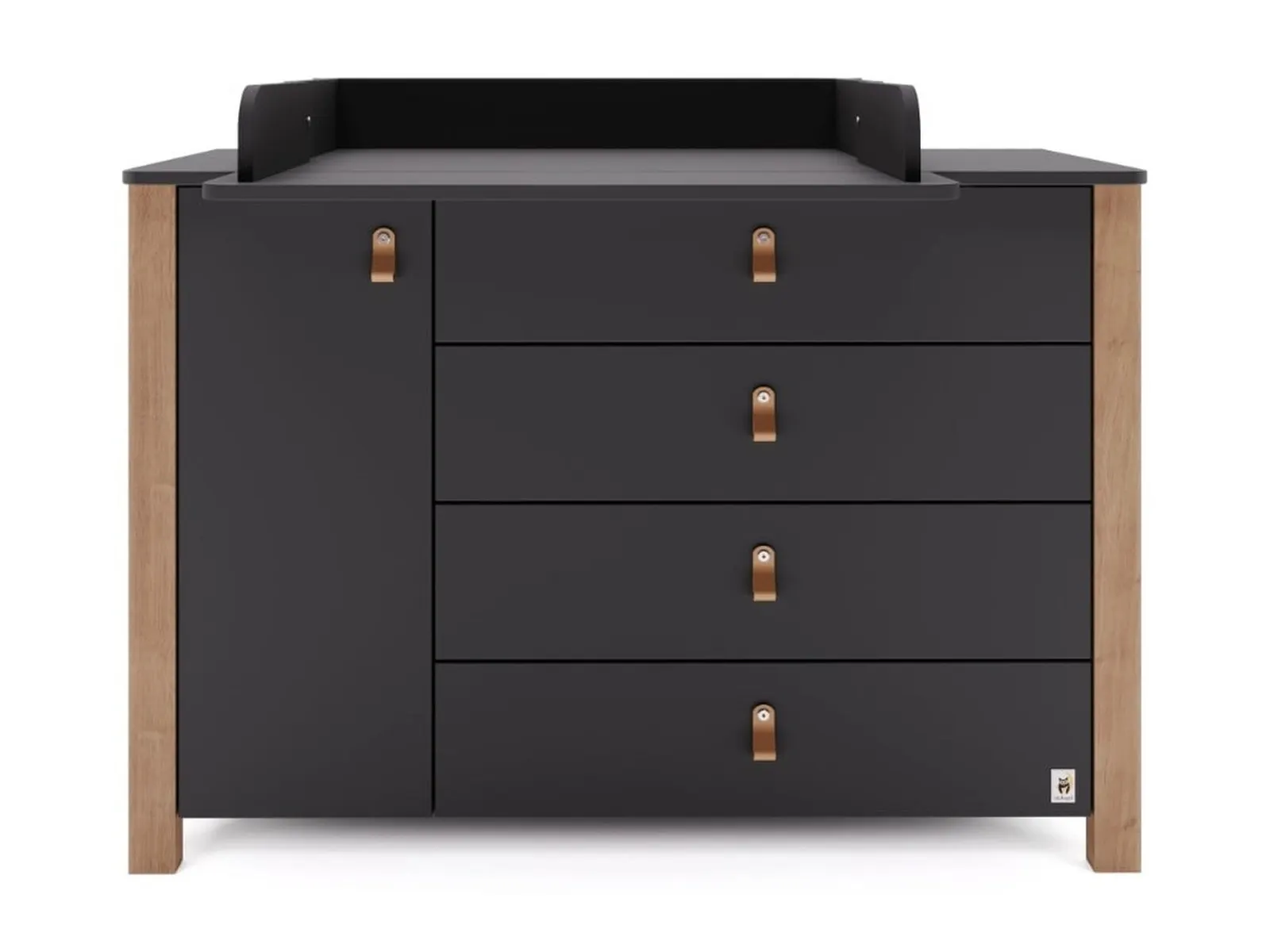 Wickelkommode YappyÉtude II mit Wickelaufsatz, Breite 120cm, Anthrazit: Foto des Herstellers