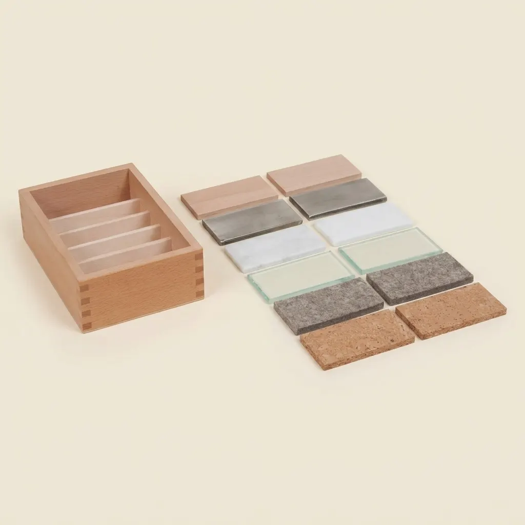 Termické destičky: rozpoznávání teploty hmatem - Montessori Material | Faborino