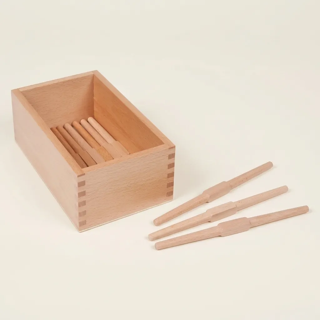 Krabice na Vřeténka: Dřevěná pro Volná Počítací Vřeténka - Montessori Material | Faborino