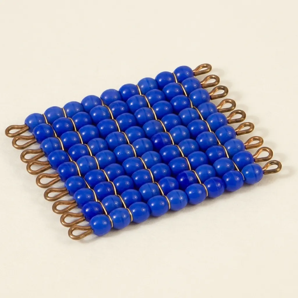 Jednotlivý skleněný korálkový čtverec 9: tmavě modrý - Montessori Material | Faborino
