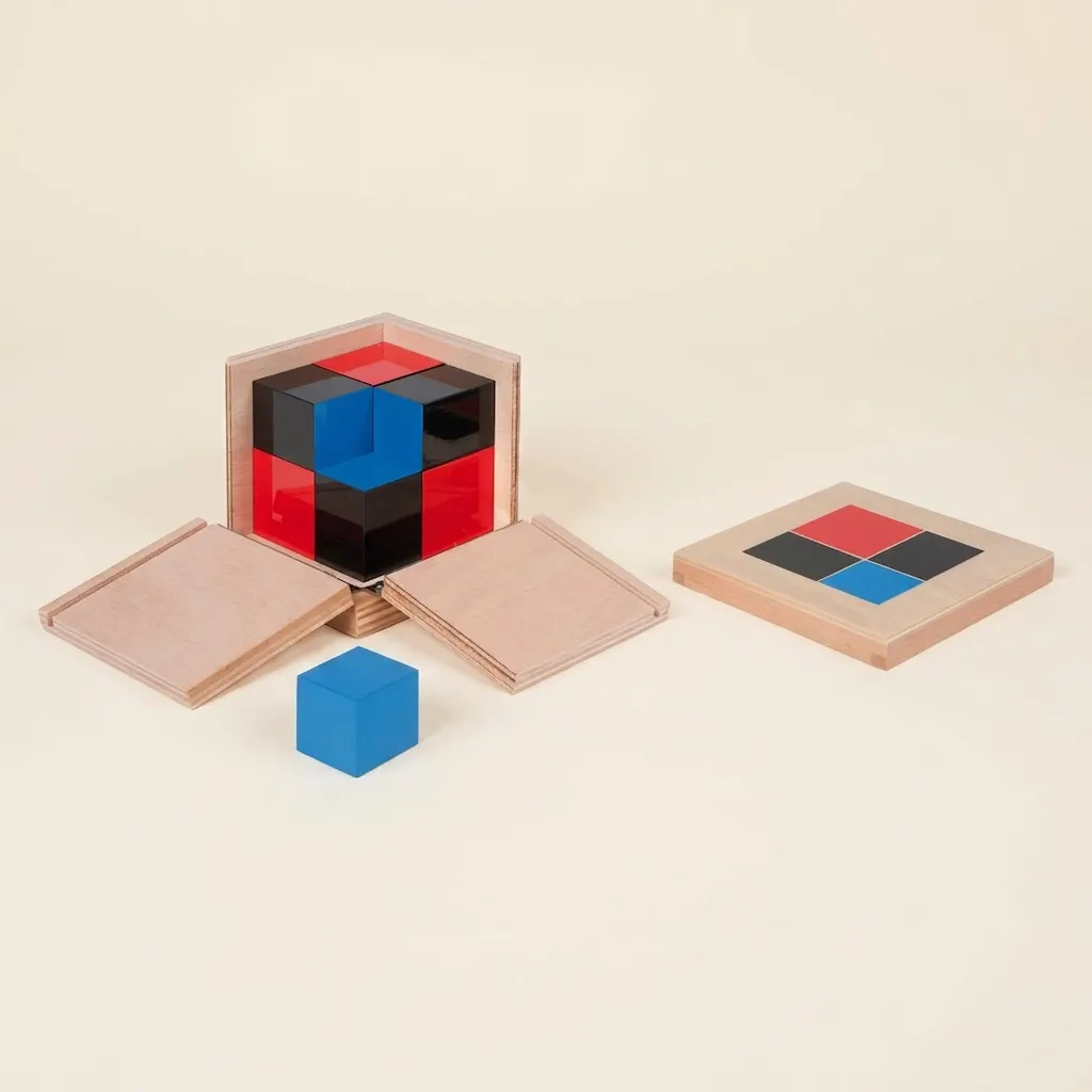 Binomická kostka: algebraické koncepty prostřednictvím smyslů - Montessori Material | Faborino