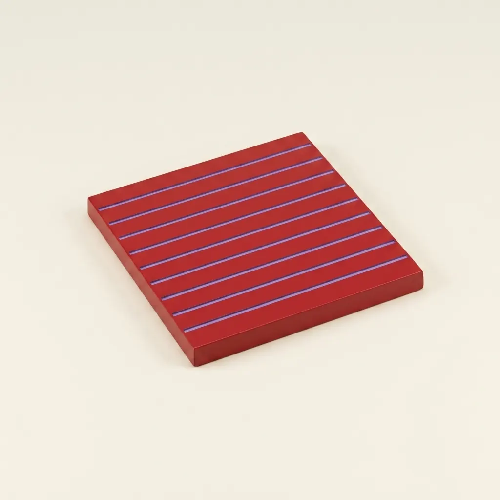 Červená Hierarchická Tabulka: 50×50×5mm Matematická - Montessori Material | Faborino